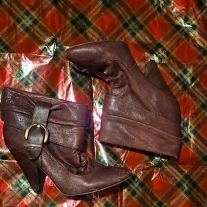 Jessica Simpson Brown Leather Ankle Boots